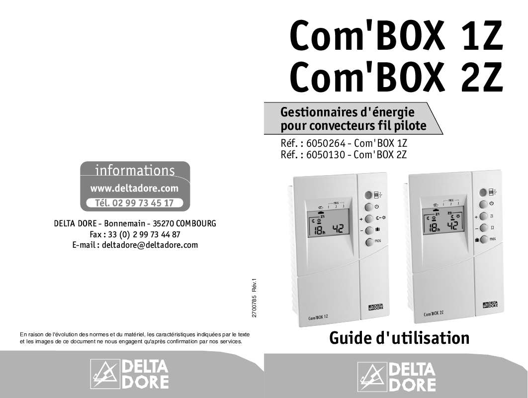 Mode D Emploi Delta Dore Tybox 117